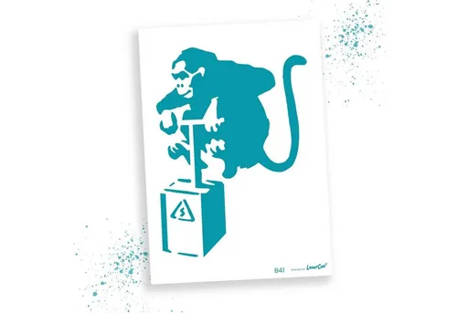 LaserCad Motivschablone BANKSY Streetart für Graffiti, Airbrush, Deko