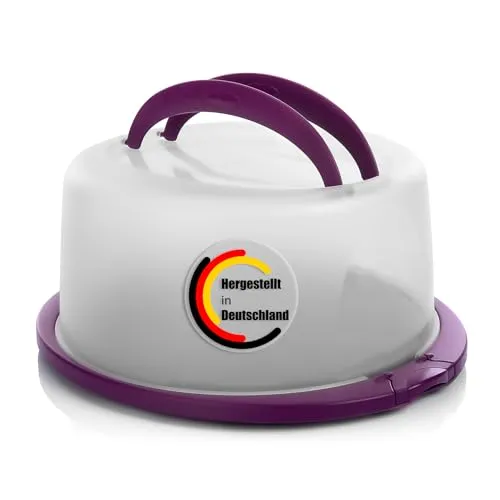 BigDean Kuchen Transportbox Rund – 2 Stück in Brombeerfarbe von BigDean