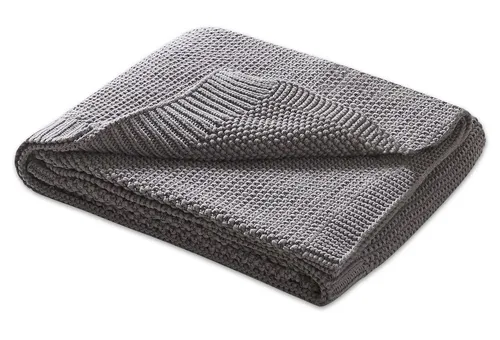 Babydecke Baby- und Kinderdecke aus kuschelweichem Strick in 70x100 cm, wometo, OEKO-TEX®, waschbare Strickdecke für Babys im Wolle-Look