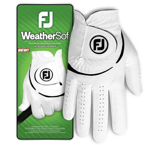 FootJoy Herren Weathersof Golfhandschuh, weiß/schwarz, M von FootJoy