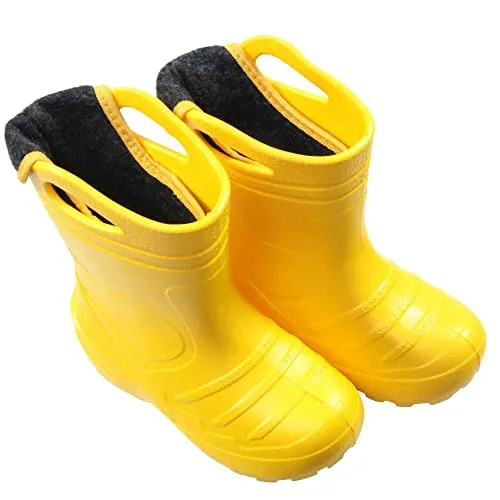 HOBEA-Germany Regenstiefel für Jungs und Mädchen EVA Gummistiefel in verschiedenen Farben (23 EU, gelb)