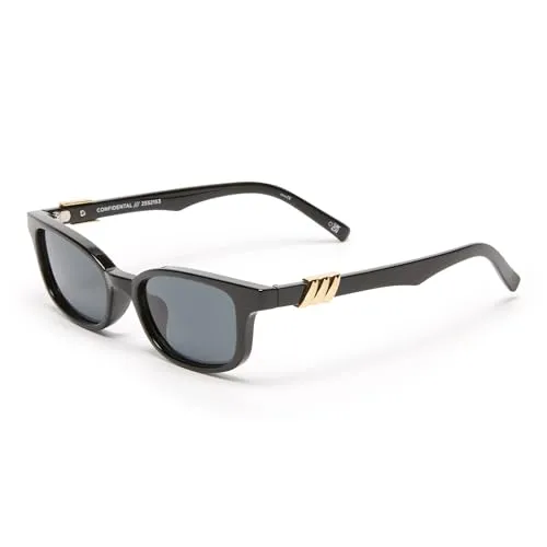 Le Specs CONFIDENTIAL BLACK - Sonnenbrille für Damen D-FRAME Rahmenform mit hohem UV-Schutz LSP2552153