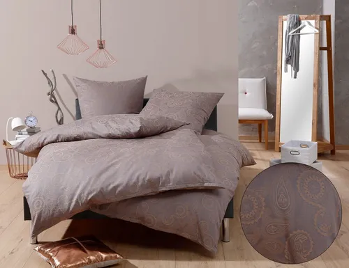 BETTWAESCHE-MIT-STIL Bettwäsche Mako-Satin Damast Paisley Bettwäsche 