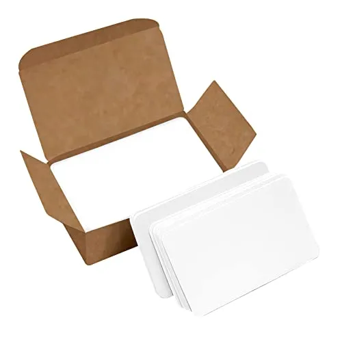 VANRA 300 PCS Kraftpapierkarten Karteikartenset Blanko-Nachrichtenkarte,Speicherkarte Frische Karten mit Box für Lernen,Studium,DIY(Weiß)