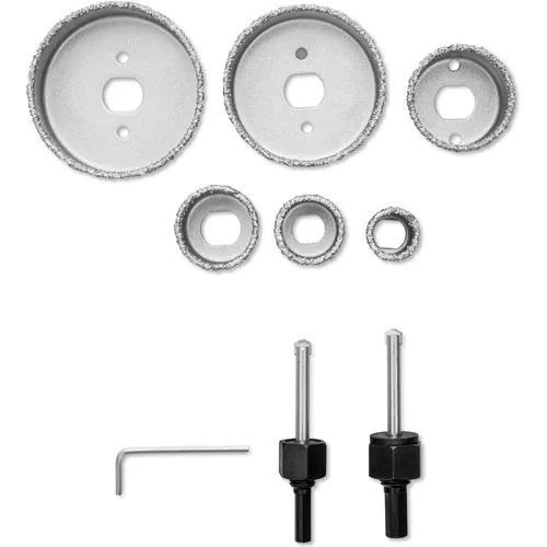 TROTEC Lochsägen-Set aus Karbid (Hartmetall) Lochsäge Bohrkrone 9-teilig