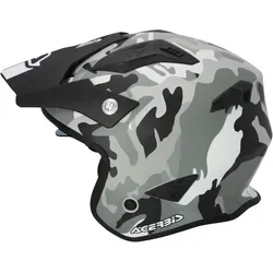 Acerbis Aria Camo Jethelm - Matt Schwarz/Grau/Hellgrau - S - Motorradhelm mit thermoplastischer Schale, integrierter Sonnenblende und hypoallergenem Innenmaterial für optimalen Komfort und Sicherheit.