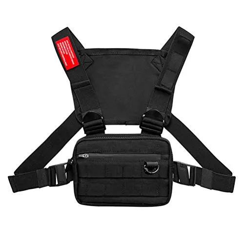 Herren Damen Schultertasche, taktisch, Brusttasche, Rig, Tasche im Freien, Hip Hop, Streetwear, Sport, Brusttasche, Tasche, Taillengürtel