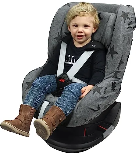 Original Dooky Grey Stars Sitzbezug für Kindersitz - Sitzbezüge für Kinderautositze, universelle Passform für viele Modelle, schützt vor Verschmutzung und ist maschinenwaschbar bei 30 Grad.
