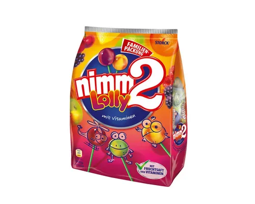 NIMM2 Süßigkeit, Storck nimm2 Lolly Familienpackung Lutscher mit Vitaminen 200g