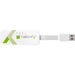 TECHLY 109740 Adapter USB 3.0 Ethernet Gigabit RJ45 LAN - WLAN-Zubehör für stabile Gigabit-Netzwerkverbindungen, ermöglicht Datenübertragung bis zu 5 Gbit/s über USB 3.0 - ideal für Laptops ohne RJ45-Anschluss.