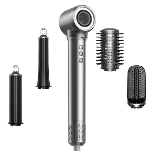 MANKIW 5 in 1 Airstyler Set,Heißluftstyler & Warmluftbürste mit 110.000 U/Min Hochgeschwindigkeitsmotor, Wirbelluft-Technologie, 500 Mio. Ionen, Automatischer Lockenstab, Glättbürste & Volumenstyler