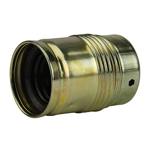 Unitec Lampen-Fassung, Glattmantel, E27, vermessingt 40116