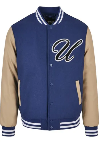 Urban Classics Herren Big U College Jacket - Funktionsjacke im College-Stil mit Oversize Fit, aus 50% Wolle und 50% Viskose, ideal für lässige Freizeitlooks und bietet angenehmen Tragekomfort.