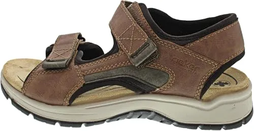 Rieker Sandale Braun - Wanderschuhe mit gepolsterter Antistress-Decksohle, flexibler und rutschhemmender Laufsohle sowie praktischem Klettverschluss für optimale Passform.