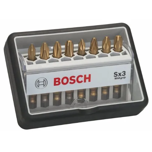 Bosch Zubehör 2607002572 8tlg. Robust Line Schrauberbit-Set Sx Max Grip 49 mm, 8tlg.