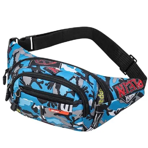 Bauchtasche, Bum Bag Gürteltasche Bauchtasche Stylisch Bauchtasche Wasserdicht für Outdoor Reise Hundetraining Wandern Laufen Jogge(Blau)
