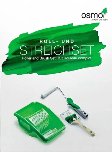 Osmo Roll- & Streichset für perfekte Fußbodenbehandlung - Bauen & Renovieren - Spezielles Set zur optimalen Verarbeitung von Osmo Hartwachs-Öl, inklusive Mikrofaserrolle für gleichmäßige Anstrichergebnisse und mehrfach verwendbarer Farbwanne.