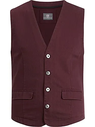 Jan Vanderstorm Herren Weste Torell dunkelrot, Größe 60 - Herren-Weste in dunkelrot, vielseitig kombinierbar mit schmalen Pattentaschen und elegantem V-Ausschnitt für einen stilvollen Look.