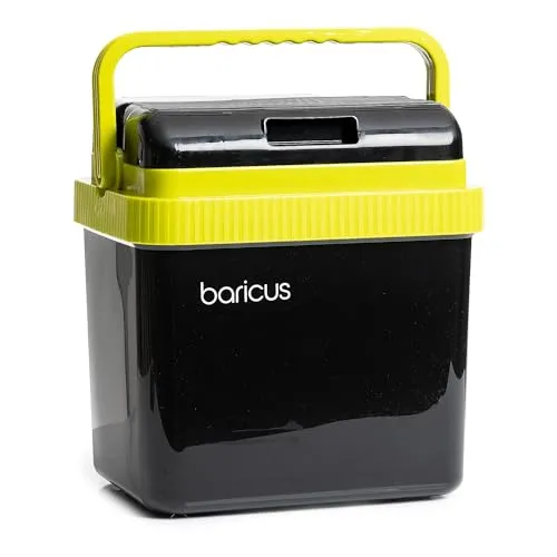 Baricus Akku-Kühl- / Wärmebox 24 l – Tragbare Thermoelektrische Box - Kühlt auf 8–10 °C und hält Speisen bei 55 °C – ideal für Camping, Ausflüge oder im Auto. Flexibel mit 18V Akku oder 12V Zigarettenanzünder betrieben.