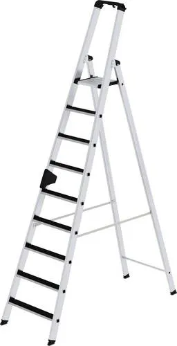 Stehleiter clicp-step 9 Stufen - Aluminium, einseitig begehbar - Leitern - Robuste Aluminium-Stehleiter mit 9 Stufen, ideal für sicheres Arbeiten in der Höhe und platzsparend einseitig begehbar.