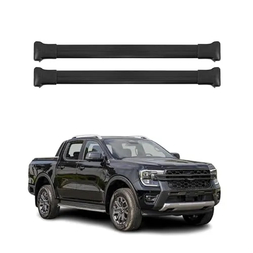 OMAC Dachträger Gepäckträger für Ford Ranger 2022-2025 - Dachgepäckträger aus leichtem, wasserbeständigem Aluminium. Aerodynamisches Design für minimale Geräuschentwicklung, ideal für Fahrrad-, Ski- und Gepäckträger. Abnehmbar und multifunktional für alle Reisebedürfnisse.