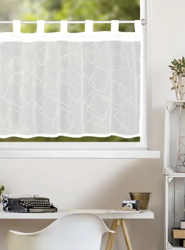 HOMING Panneaux Cecilia, halbtransparente Schlaufen Gardine - Elegante halbtransparente Gardine in Weiß, ideal für sanfte Lichtdurchlässigkeit und stilvolle Fensterdekoration. Pflegeleicht und strapazierfähig dank hochwertigem Polyester.