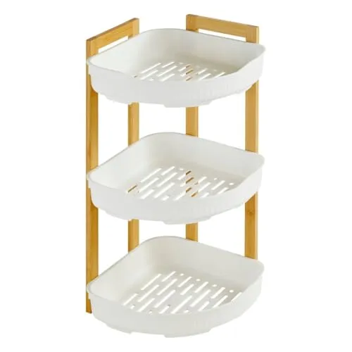 5five Simply Smart Duschregal - Ablagen aus hochwertigem Bambus, funktional und praktisch für Ihr Badezimmer, Maße: 22 x 29 x 45 cm, ideal für eine ordentliche und stilvolle Aufbewahrung.