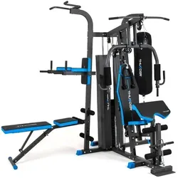 THUNDER® | HEAVY | Multifunktionale Kraftstation | Boxsack | 92,5 kg Gewichtsblock | Maximales Benutzergewicht 130 kg | Gewicht 196 kg | Für Zuhause - Blau/Schwarz/Grau