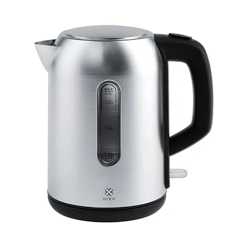 WOOX Edelstahl Wasserkocher 1,7 l – Schnellkocher mit automatischer Abschaltung
