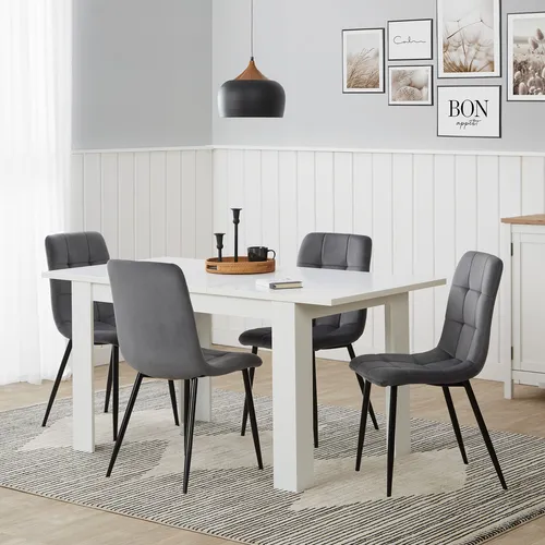 Homestyle4u Esszimmertisch 80x80 in Eiche 2181 - Ausziehbarer Esstisch für bis zu 6 Personen, pflegeleichte Oberfläche und modernes Design für ein gemütliches Zuhause.