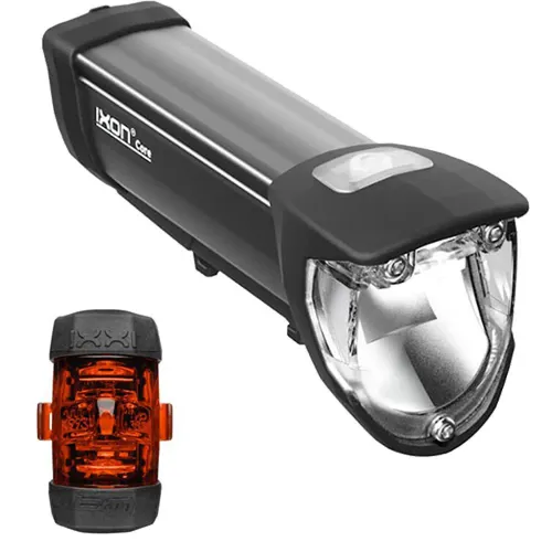 busch+müller Set IXON Core & IXXI mit K, 180ML/383 Schwarz - Fahrradbeleuchtung mit intelligenter Lichttechnologie, 50 Lux für über 3 Stunden und lange Akkulaufzeit - ideal für sicheres Fahren bei Dunkelheit.