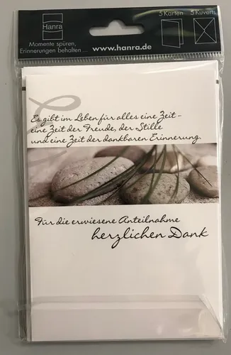 Trauer – Danksagungen von Hanra
