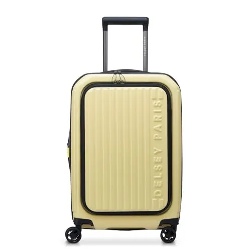 DELSEY PARIS Securitime Zip Expandable F O 4 Double Rolls Cabin Trolley 55 S - Pale Yellow, leise Rollen und viel Platz für Ordnung auf Reisen