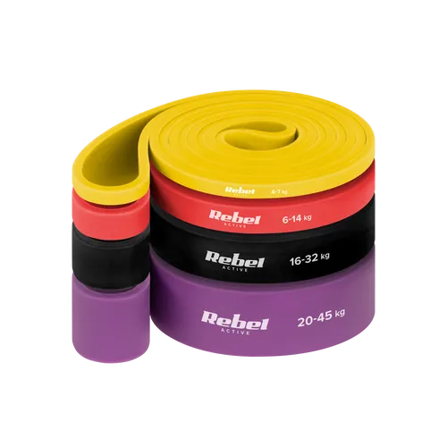 Zestaw gum do ćwiczeń lateksowy - Power Band PLs-2, 4-45 kg, 4 gum 5901890098632