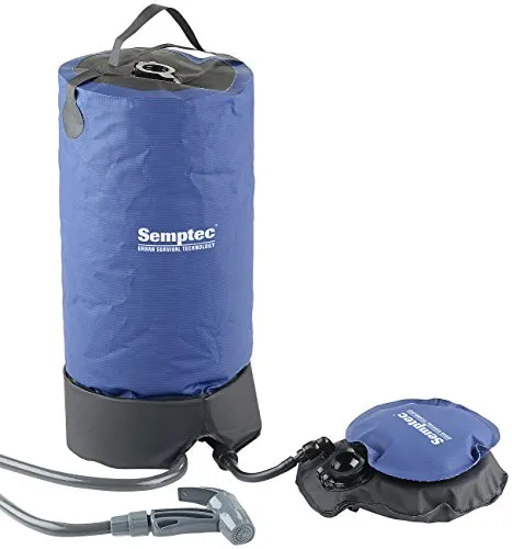 Semptec Urban Survival Technology Solardusche: Tragbare Druck-Campingdusche mit Fußpumpe, 11 Liter (Campingdusche mit Pumpe, tragbare Dusche, Wasserkanister)