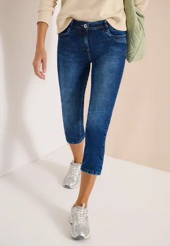 Cecil 3/4 Slim Leg Jeans Casual Fit - Mid Blue Used Wash - Stylische 3/4 Slim Leg Jeans für einen lässigen Look. Bequeme Passform und hochwertige Verarbeitung machen sie zum idealen Begleiter für den Alltag.