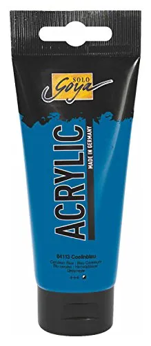 KREUL 84113 - Solo Goya Acrylic, 100 ml Tube in coelinblau, cremige vielseitig einsetzbare Acrylfarbe in Studienqualität, auf Wasserbasis, schnell und matt trocknend, gut deckend, wasserfest