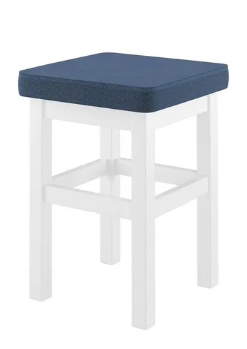 ERST-HOLZ Arbeitshocker Holzhocker mit Verschiedenen Polsterfarben Sitz in Waschweiß