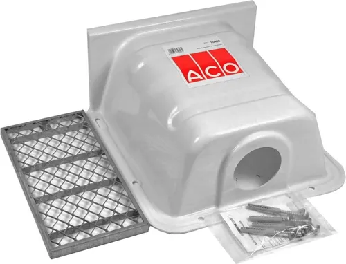 ACO Lüftungsschacht 40x40 mit Streckmetallrost - Fensterlichtschächte, langlebiger Kellerschacht aus Polypropylen und verzinktem Stahl, ideal für optimale Belüftung und Schutz vor Schmutz.