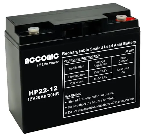 Acconic HP22-12 Hi-Life Power AGM 12V 22Ah USV-Batterie