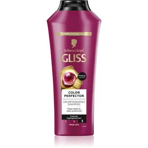 Schwarzkopf Gliss Color Perfector Shampoo 400 ml - Shampoo für gefärbtes Haar, verlängert die Haltbarkeit der Haarfarbe und nährt intensiv, für gesundes und glänzendes Haar.