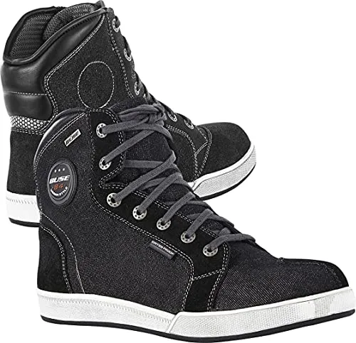 Büse B54 Motorradstiefel, wasserdicht - Schwarz - 45 - Robuste Motorradstiefel mit 3-lagiger Klimamembrane, wasser- und winddicht. Ideal für sicheres Fahren dank Knöchel- und Fersenverstärkung sowie schnittfester Gummisohle.