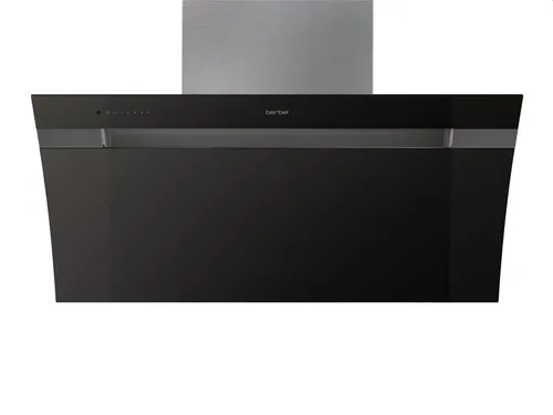 berbel Kopffreihaube Glassline BKH 90 GL schwarz - 90 cm, elegante Optik mit 7-Jahre-Garantie und leisen EC-Lüftermotor für perfekte Küchenatmosphäre