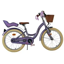 Volare Blossom Kinderfahrrad 18 Zoll für Mädchen - Lila - Jugend- & Kinderfahrräder – Sicheres und komfortables Fahren mit Handbremse, Rücktrittbremse und höhenverstellbarem Sattel für lange Freude am Radfahren!