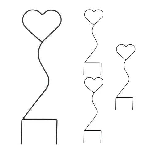 Rankhilfe Herz Blumen Kletterhilfe 4er Set Blumenhalter Pflanzengitter Topf