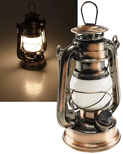 ChiliTec Led Campinglaterne 19cm Campinglampe Dimmbar Batterie mit Bügel Vintage Retro Design
