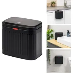 eluno Abfalleimer - 4 Liter Küchenmülleimer mit Schiebedeckel, flexibel hängend oder stehend, modernes Design für Küche und Bad