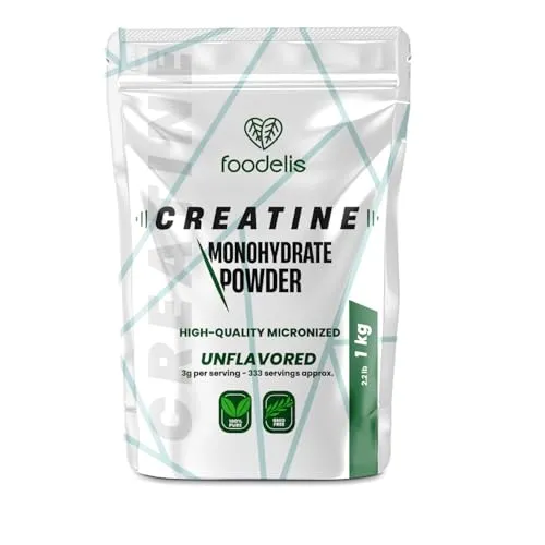 Creatin Pulver 1 kg - Reines Kreatin Monohydrat 200 Mesh - Aminosäure Kreatin: Hochreines, mikronisiertes Kreatin Monohydrat für optimale Löslichkeit und Leistung, 100% vegan, ohne Zusätze und Zucker, hergestellt in der EU.