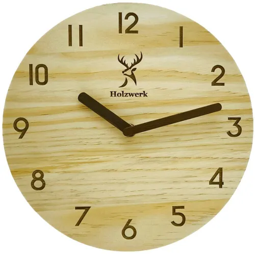 Holzwerk Wanduhr Designer Vintage Loft 25 cm in beige von Holzwerk