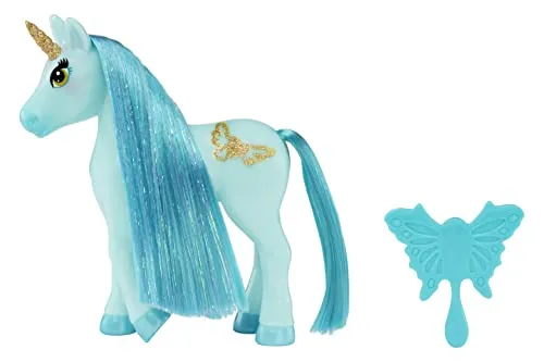 Dream Ella MGA's Dream Bella Kleines Einhorn-SEA GLASS - Zauberzubehör blau mit 1 Schmetterlingsbürste - Mähne & Schwanz stylen - für 14 cm große Puppen - 3+ Jahre alter, 580959EUC